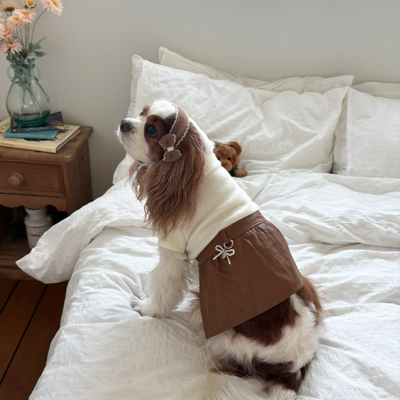 [NEW신상][무료배송] 해피댕댕 리본머리띠 3종 (블랙,아이보리,브라운) S-L 13번째