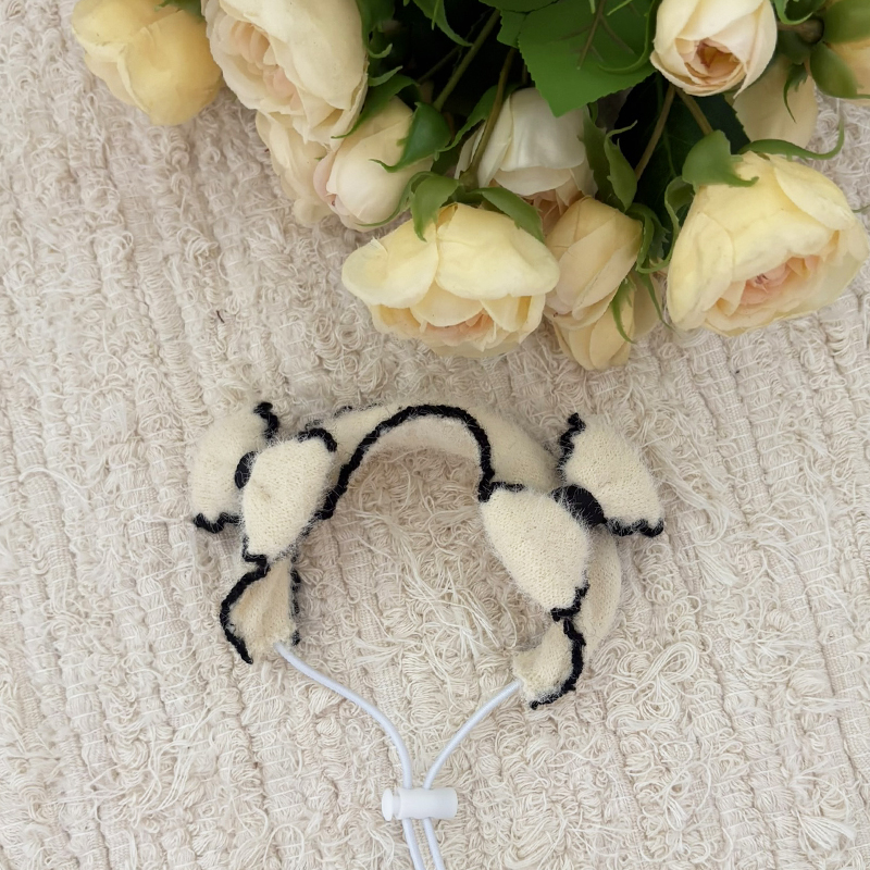 [NEW신상][무료배송] 해피댕댕 리본머리띠 3종 (블랙,아이보리,브라운) S-L 5번째