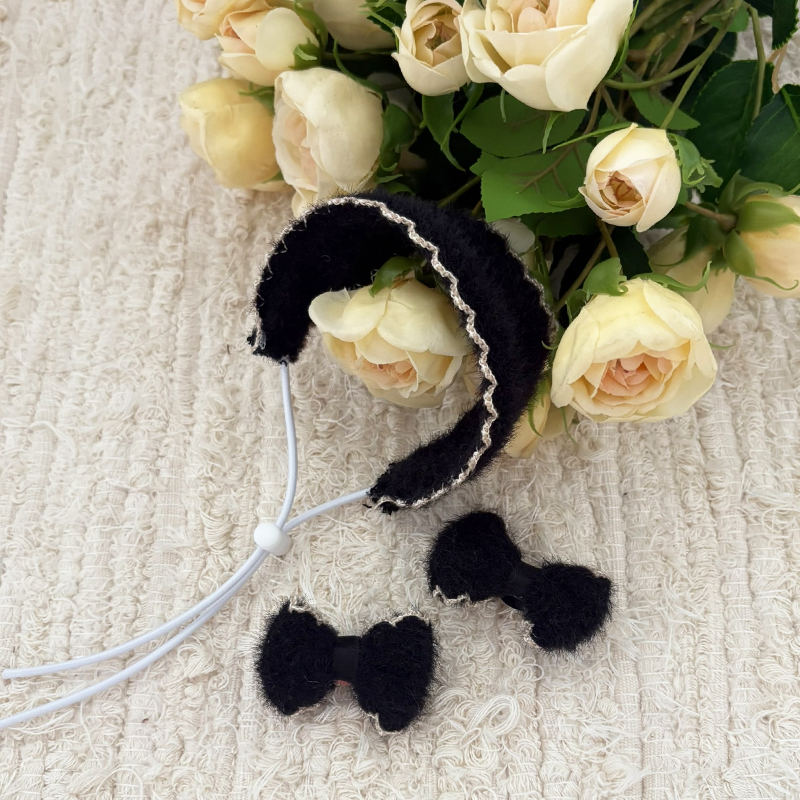 [NEW신상][무료배송] 해피댕댕 리본머리띠 3종 (블랙,아이보리,브라운) S-L 14번째