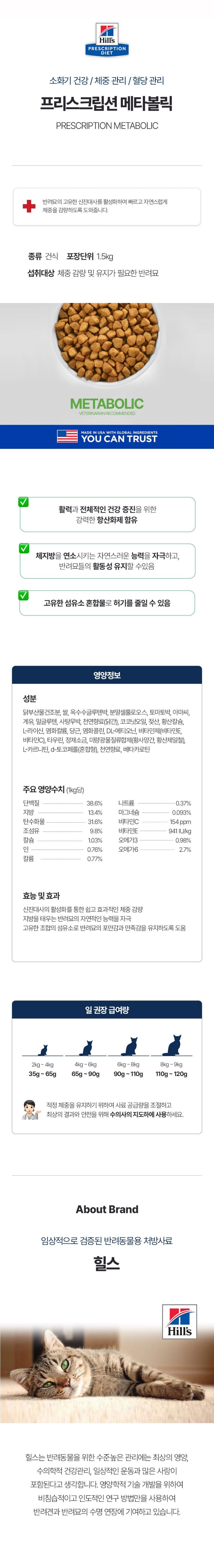 [무료배송] 힐스 캣 메타볼릭 1.5kg 1번째