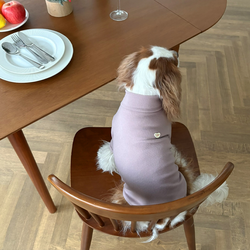 [NEW신상][무료배송] 해피댕댕 무지하트폴라티 4종 (블랙,그레이,아이보리,핑크) S-2XL 7번째