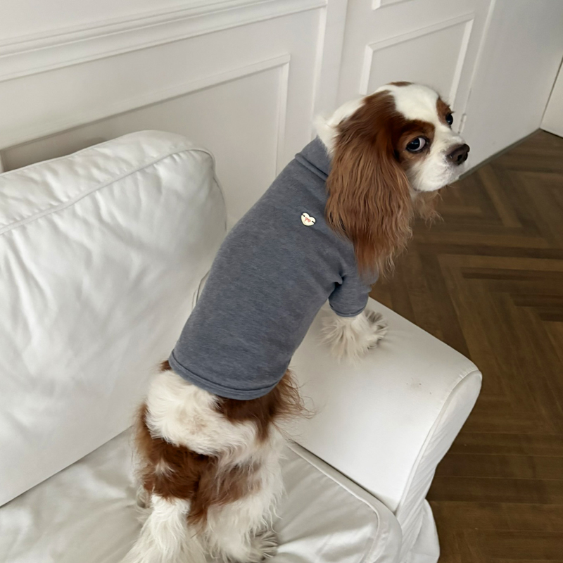 [NEW신상][무료배송] 해피댕댕 무지하트폴라티 4종 (블랙,그레이,아이보리,핑크) S-2XL 16번째