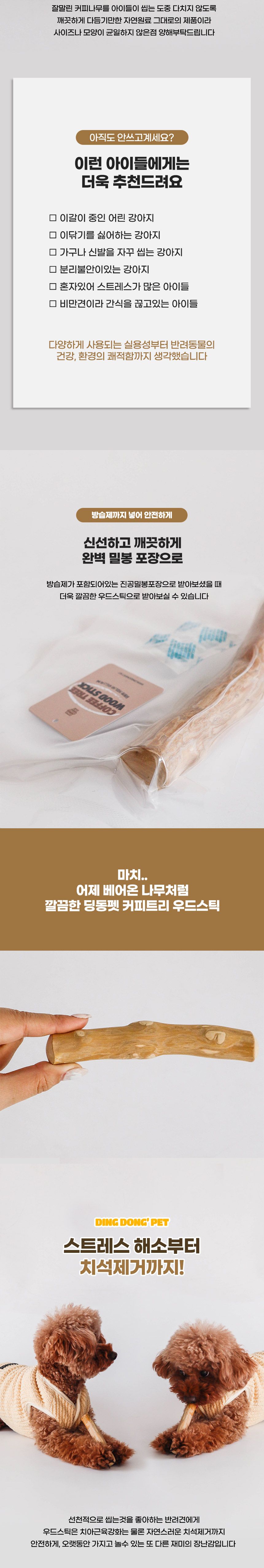[무료배송] 딩동펫 독 커피나무 우드스틱 XS-L 2번째