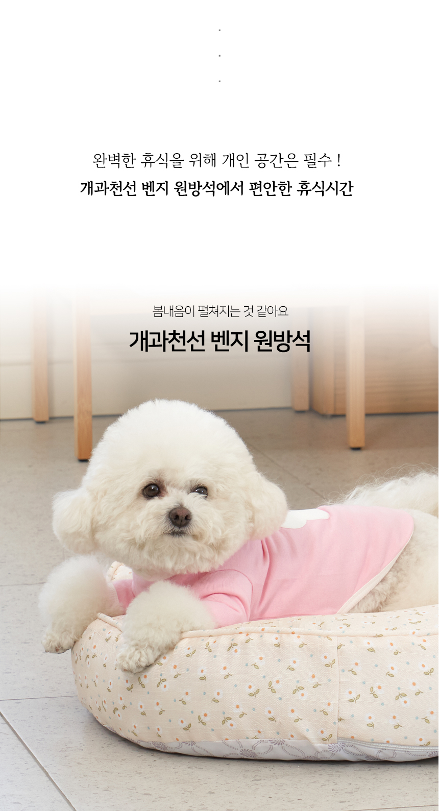 [NEW신상][무료배송] 개과천선 벤지 원 방석 (플라워 베이지/플라워 블루) 3번째