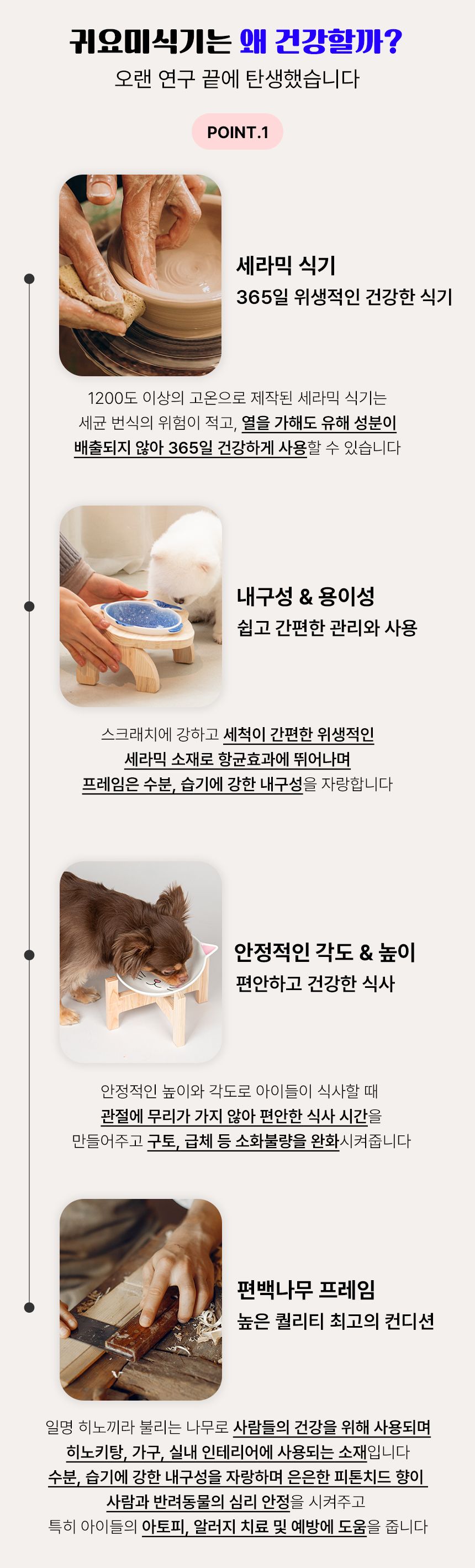 [무료배송] 초코펫하우스 편백나무 딸기 식기 1구/2구 6번째