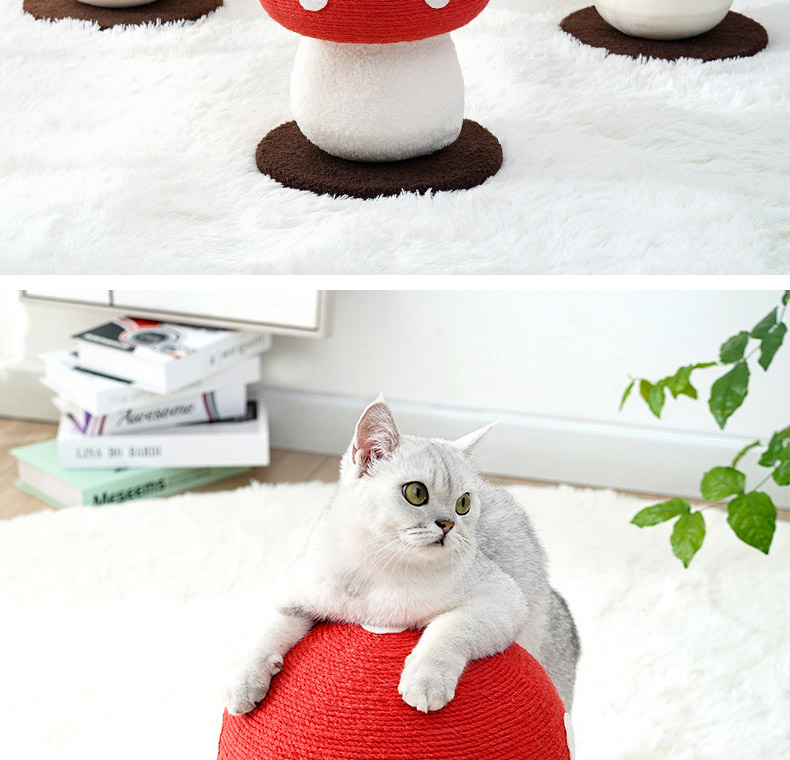 [NEW신상][무료배송] 펫볼루션 버섯캣타워 마끈볼 스탠딩 캣그립 장난감 12번째