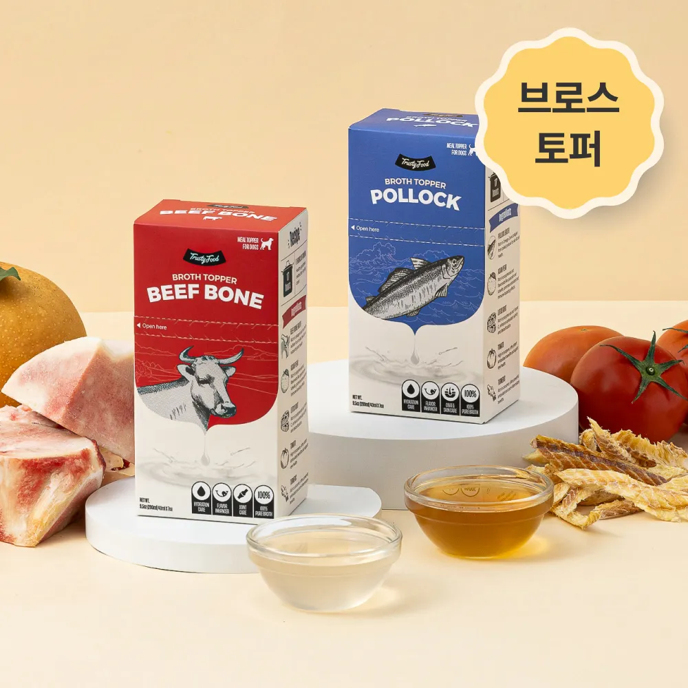 [무료배송] 트러스티푸드 브로스 토퍼 사료 육수 소 사골/황태 280ml
