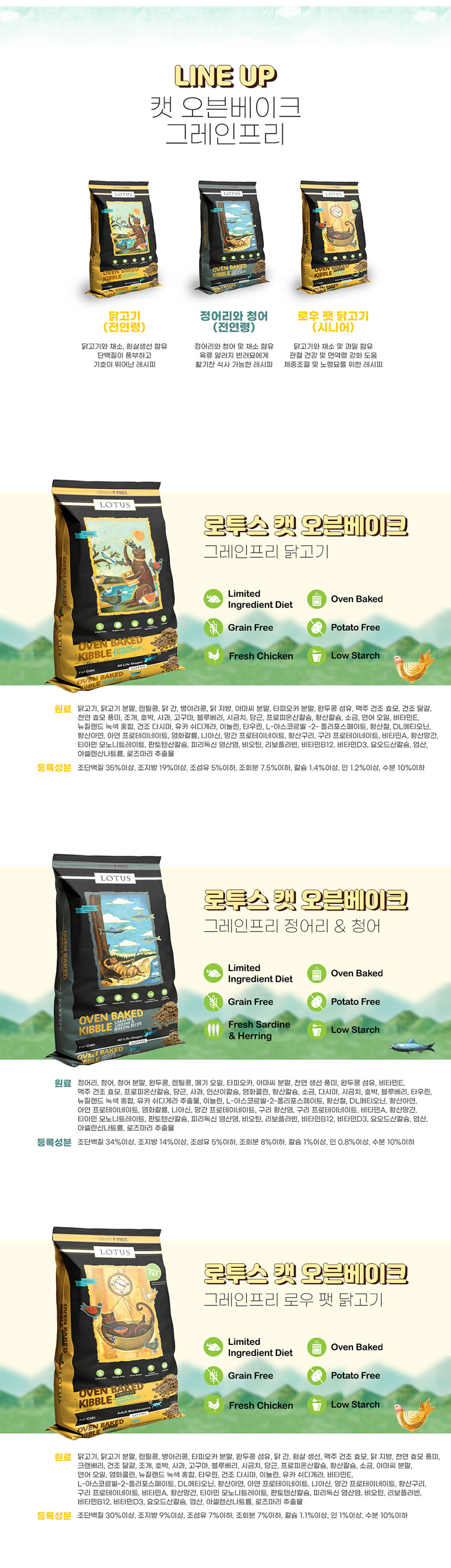 [NEW신상][무료배송] 로투스 캣 오븐베이크 그레인프리 로우 팻 닭고기 4.9kg 3번째