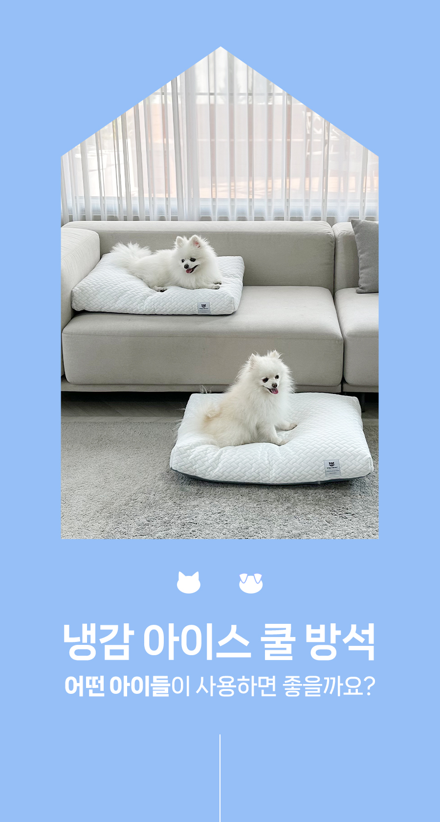 [무료배송] 냉감 아이스 원단 강아지 쿨방석 고양이 쿨쿠션 12번째