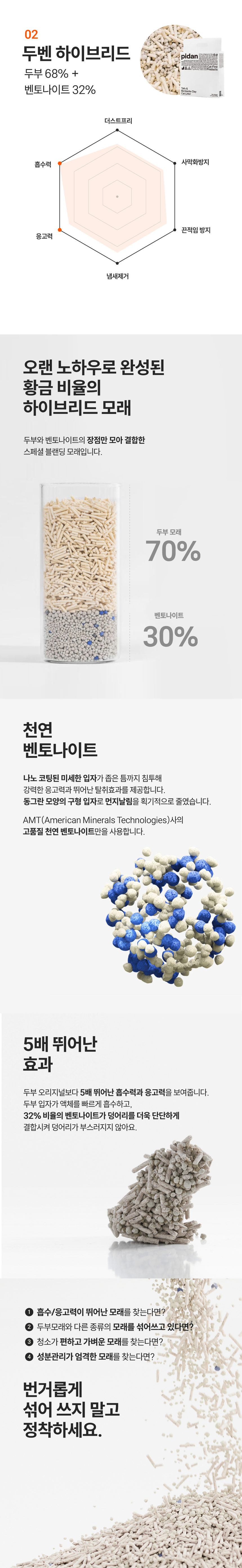 [NEW신상][무료배송] [4개] 페페 피단 카사바 모래 4종 2.4kg (두부/두벤하이브리드/두벤커피하이브리드/두카하이브리드) 14번째