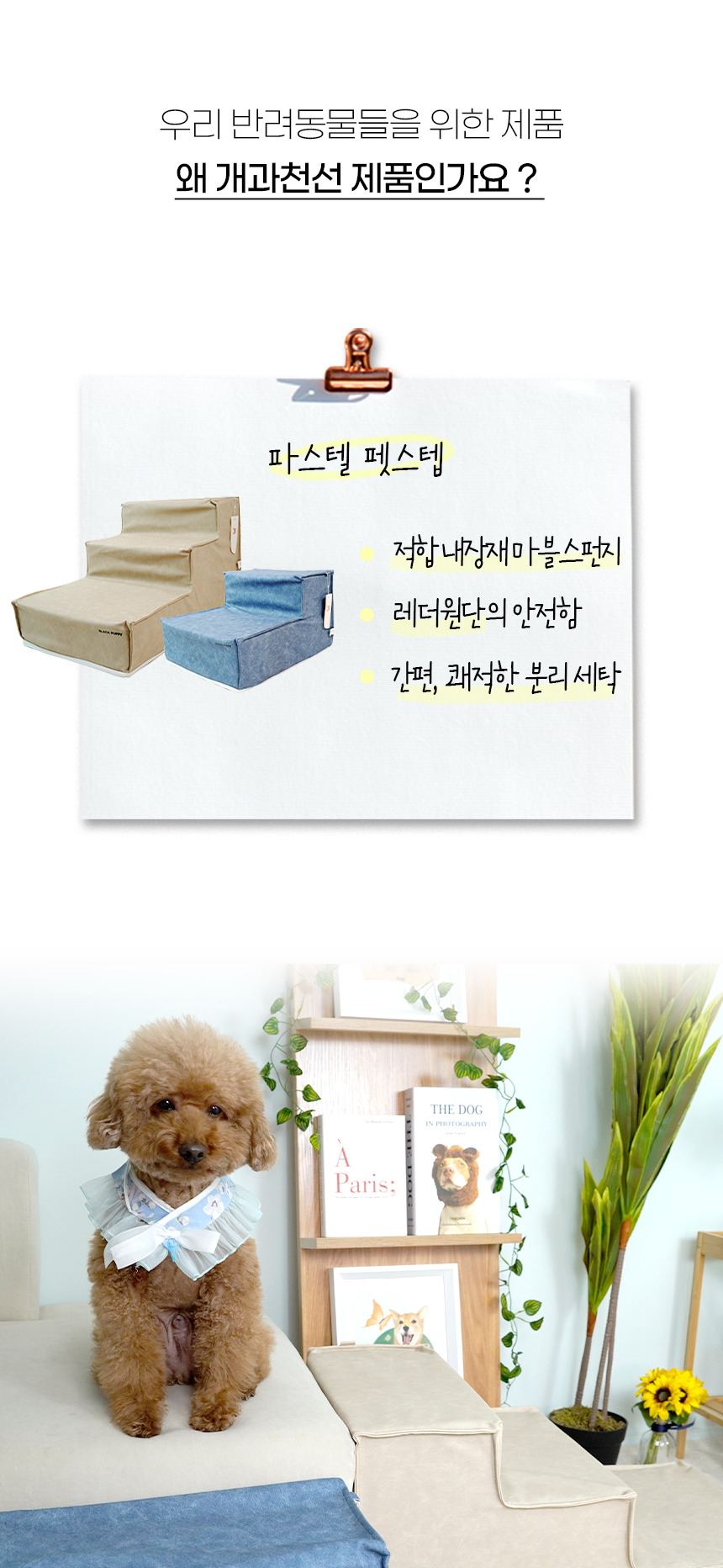 [NEW신상][무료배송] 개과천선 독 파스텔 펫스텝 계단 (베이지/블루) 10번째