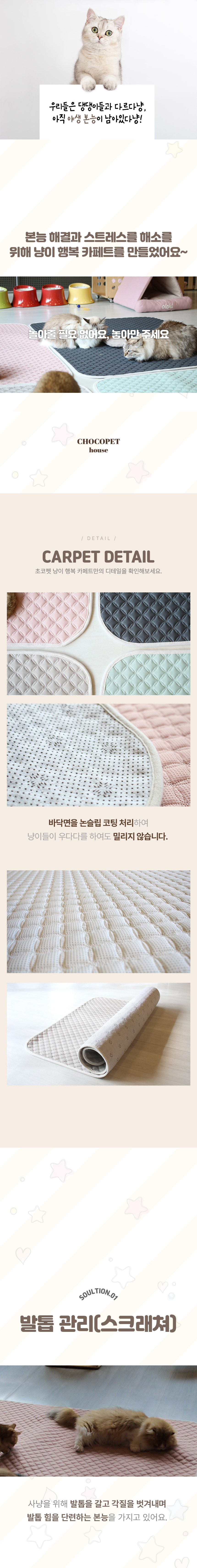 [NEW신상][무료배송] 초코펫하우스 캣 반영구 놀이방 냥이 행복 카페트 소형-대형 4colors 5번째