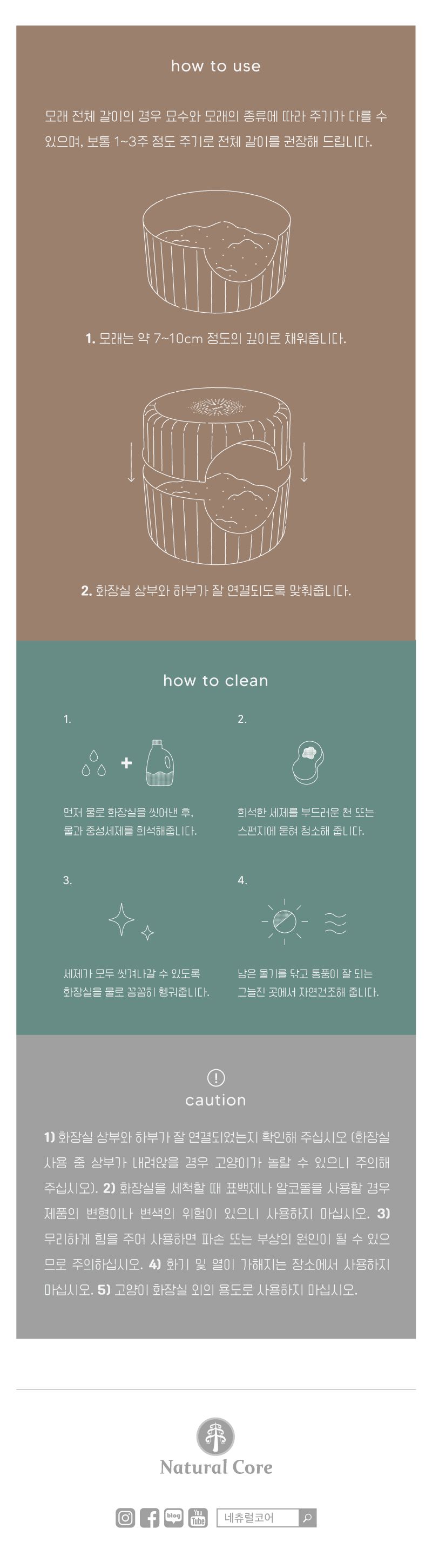 [무료배송] 네츄럴코어 마카롱 고양이 대형 화장실 모카베이지/피스타치오그린 + 모래 스쿱 랜덤증정 4번째