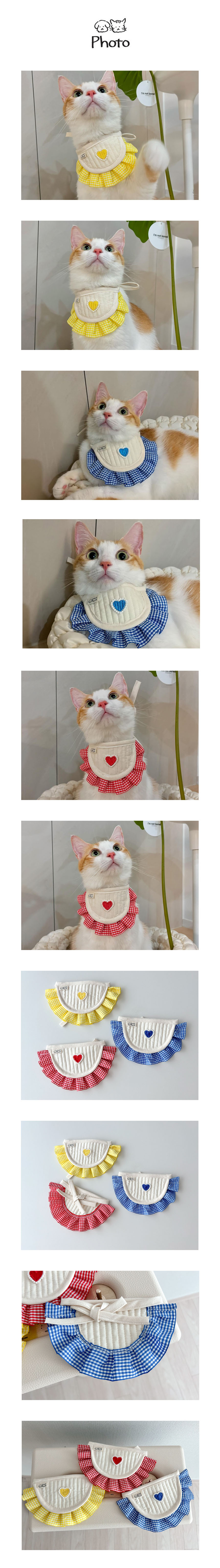 [무료배송] 개달당 세일러 하트 강아지 고양이 턱받이 3colors 2번째