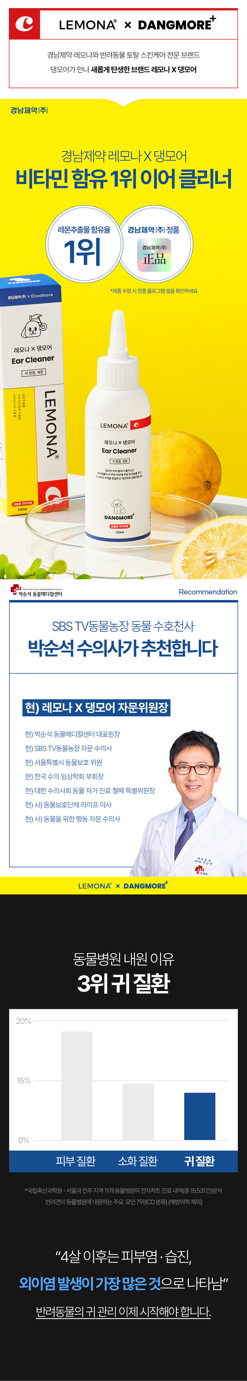 [체험단] [무료배송] 레모나 X 댕모어 이어클리너 플러스 120ml 1번째