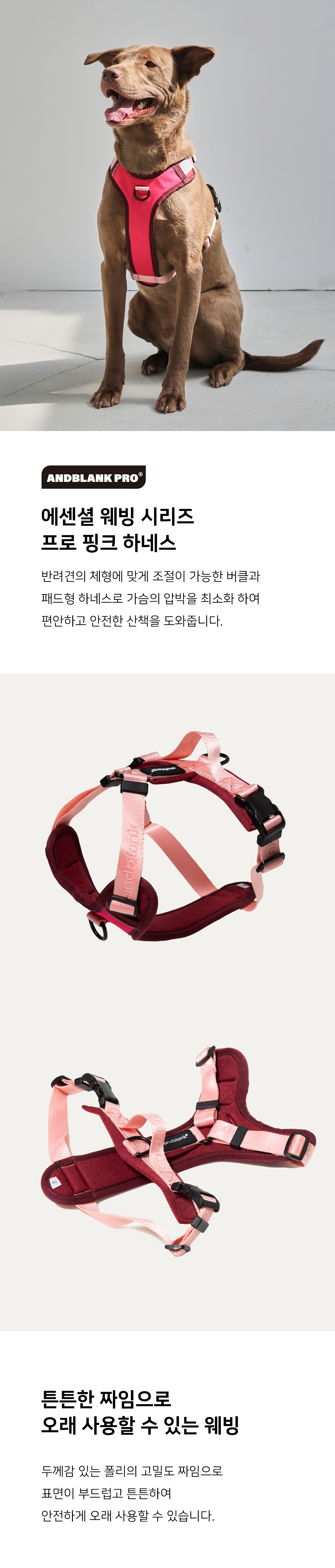 [무료배송] 앤블랭크 에센셜 프로 하네스 핑크 1번째