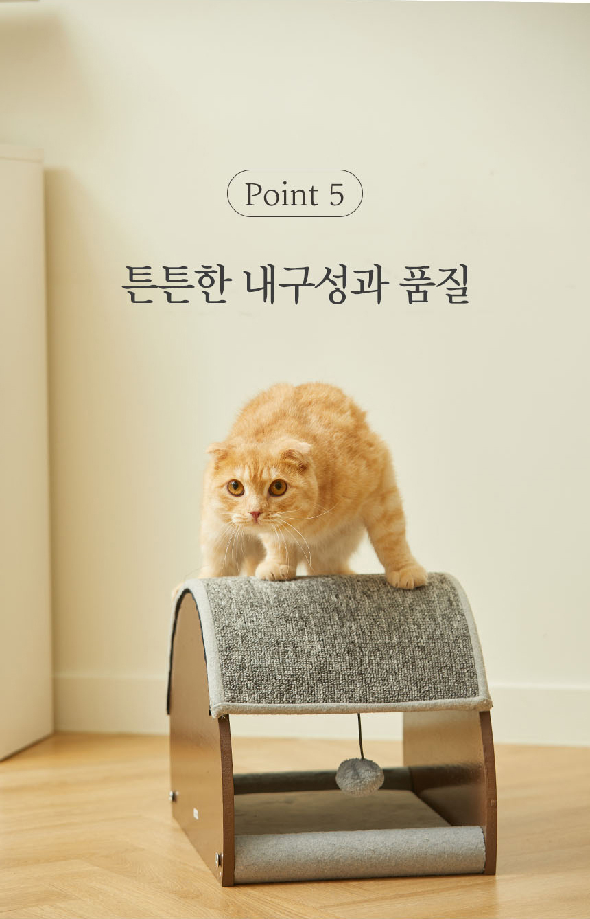 [무료배송] 펫토리아 카펫 스크래쳐 원목 하우스 16번째