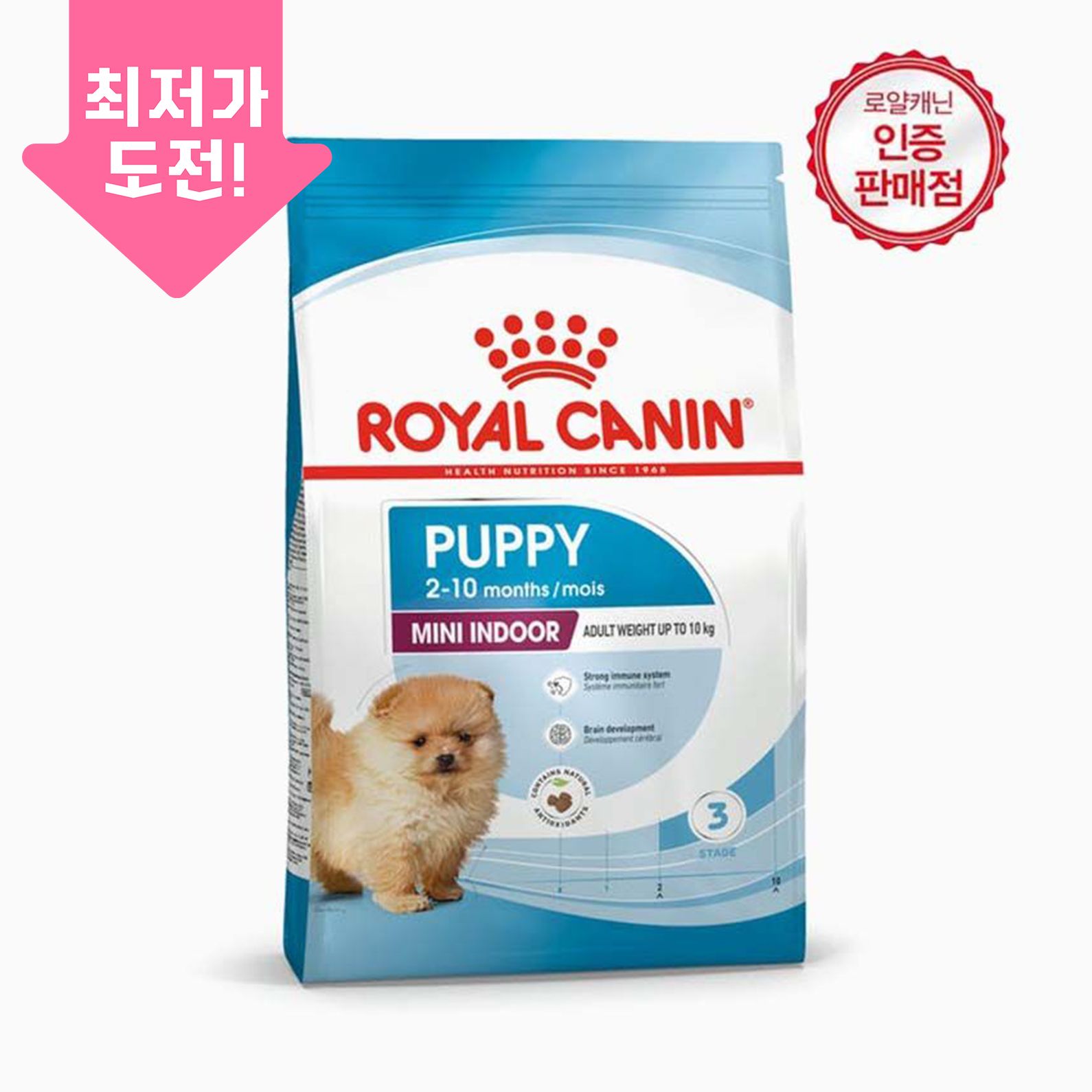 로얄캐닌 독 미니 인도어 퍼피 3kg 면역력 0번