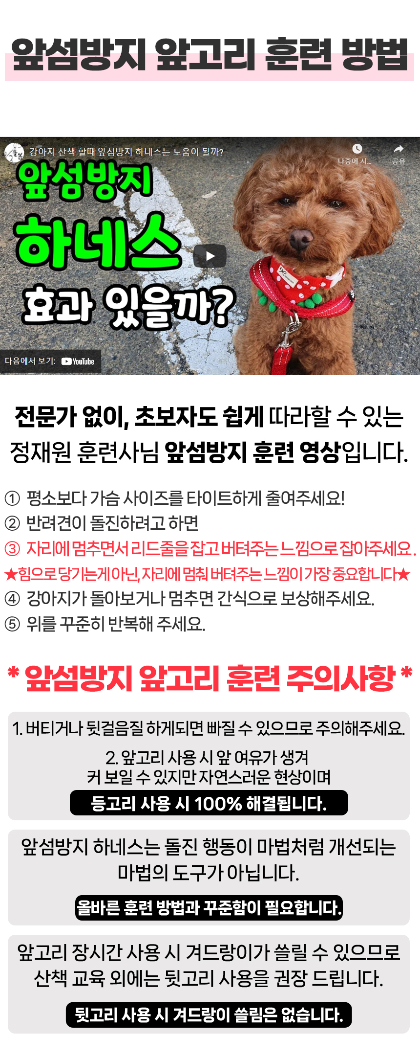 [무료배송] 멍템 탈출방지 하네스 10종 8번째