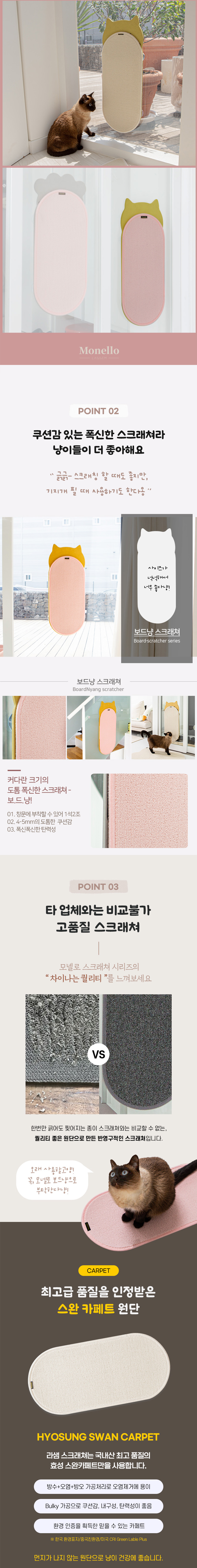 [무료배송] 모넬로 윈도우 수직 스크래쳐 옐로우 얼굴형 5종 4번째