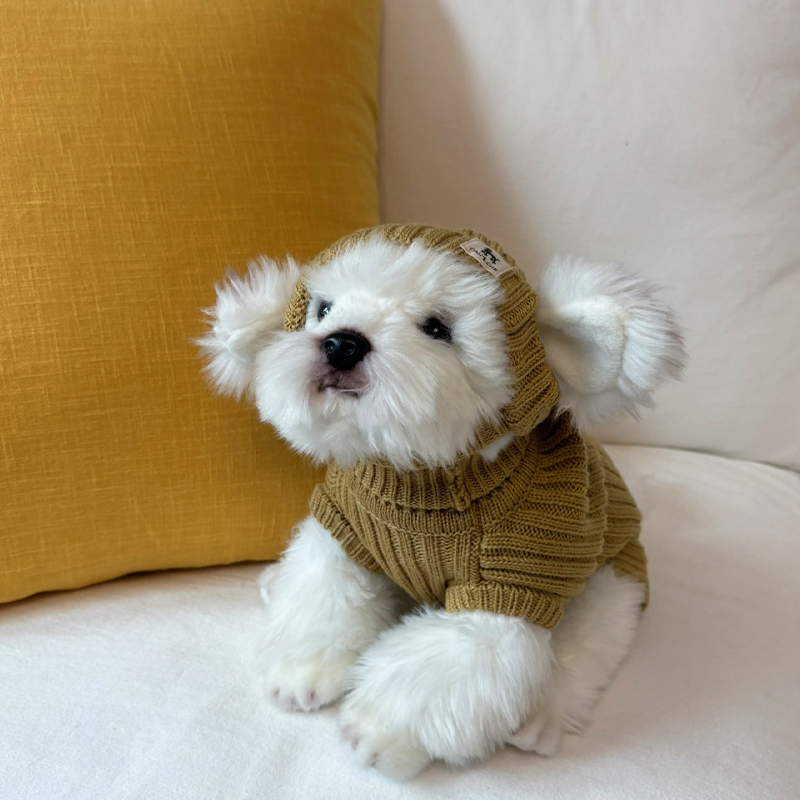 [NEW신상][무료배송] 해피댕댕 골지니트 비니&조끼 4종 (블랙,그레이,베이지,아이보리) S-3XL 13번째