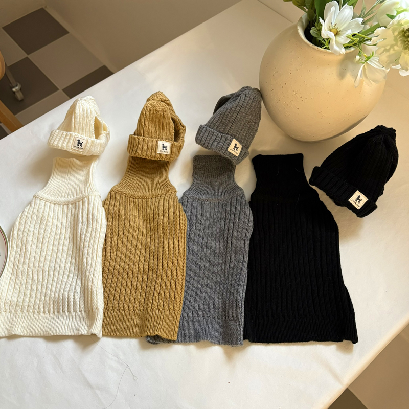 [NEW신상][무료배송] 해피댕댕 골지니트 비니&조끼 4종 (블랙,그레이,베이지,아이보리) S-3XL 5번째