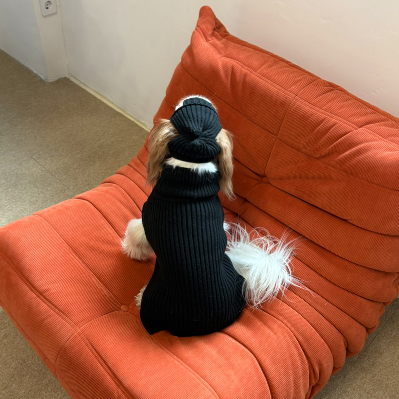 [NEW신상][무료배송] 해피댕댕 골지니트 비니&조끼 4종 (블랙,그레이,베이지,아이보리) S-3XL 16번째