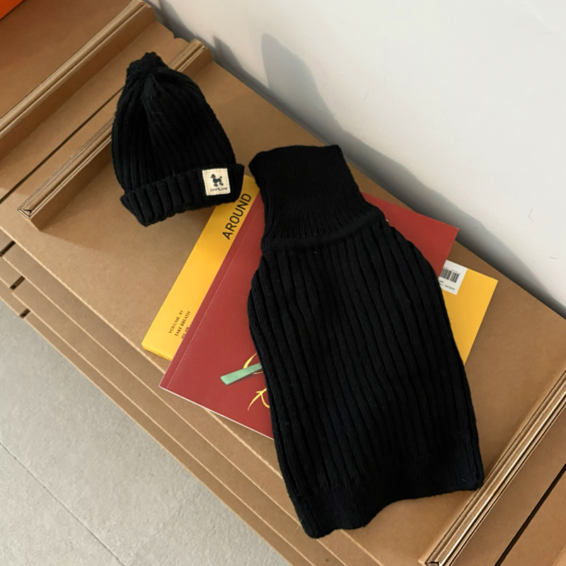 [NEW신상][무료배송] 해피댕댕 골지니트 비니&조끼 4종 (블랙,그레이,베이지,아이보리) S-3XL 9번째