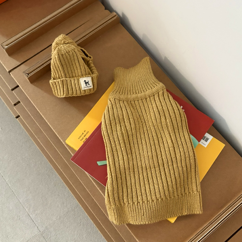 [NEW신상][무료배송] 해피댕댕 골지니트 비니&조끼 4종 (블랙,그레이,베이지,아이보리) S-3XL 8번째