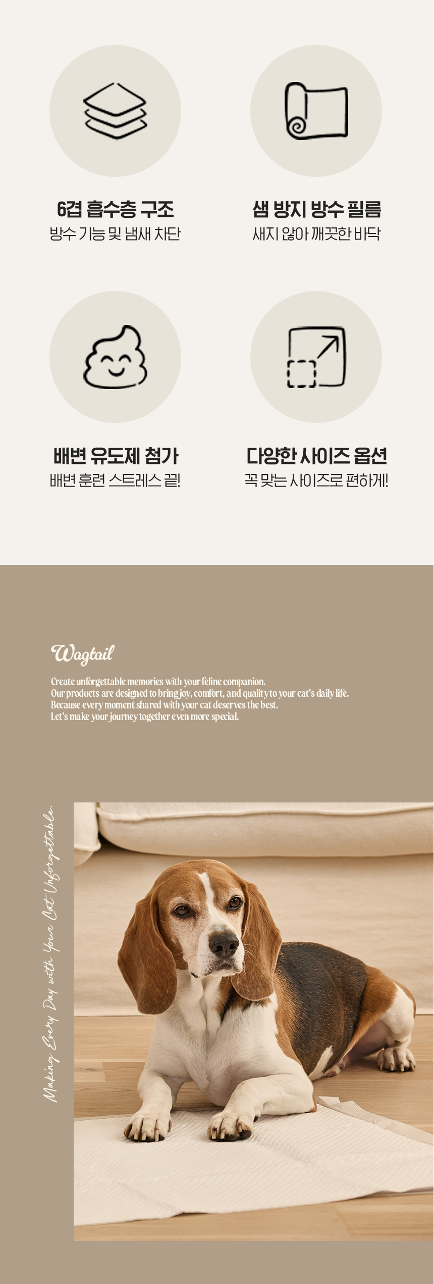 [NEW신상][무료배송] 배변패드 760x600mm M사이즈 강력한 흡수 누다 애견패드 깔끔패드 펫웨그테일 5번째