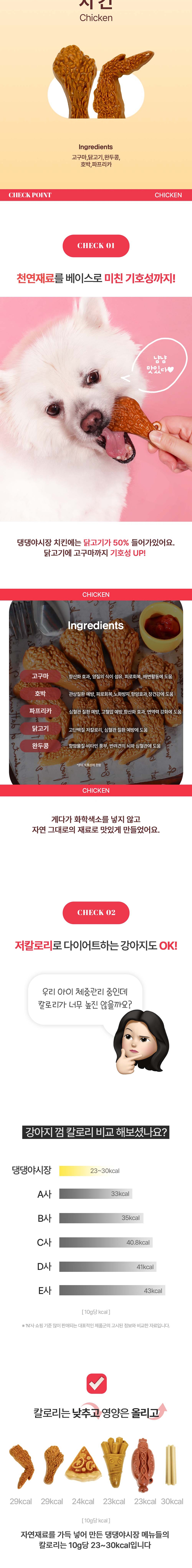 [무료배송] 펫투데이 댕댕야시장 치킨 덴탈껌 118g 5번째