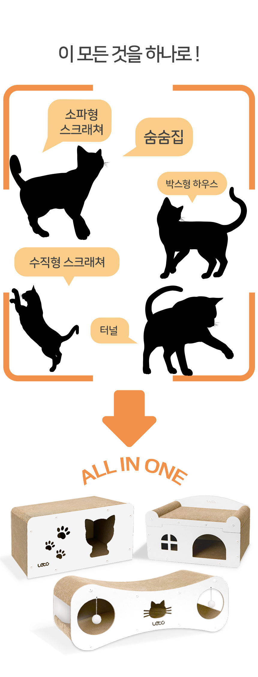 [심쿵펫페어][무료배송] 레토 고양이 스크래쳐 숨숨집 하우스 LCH-H02 7번째