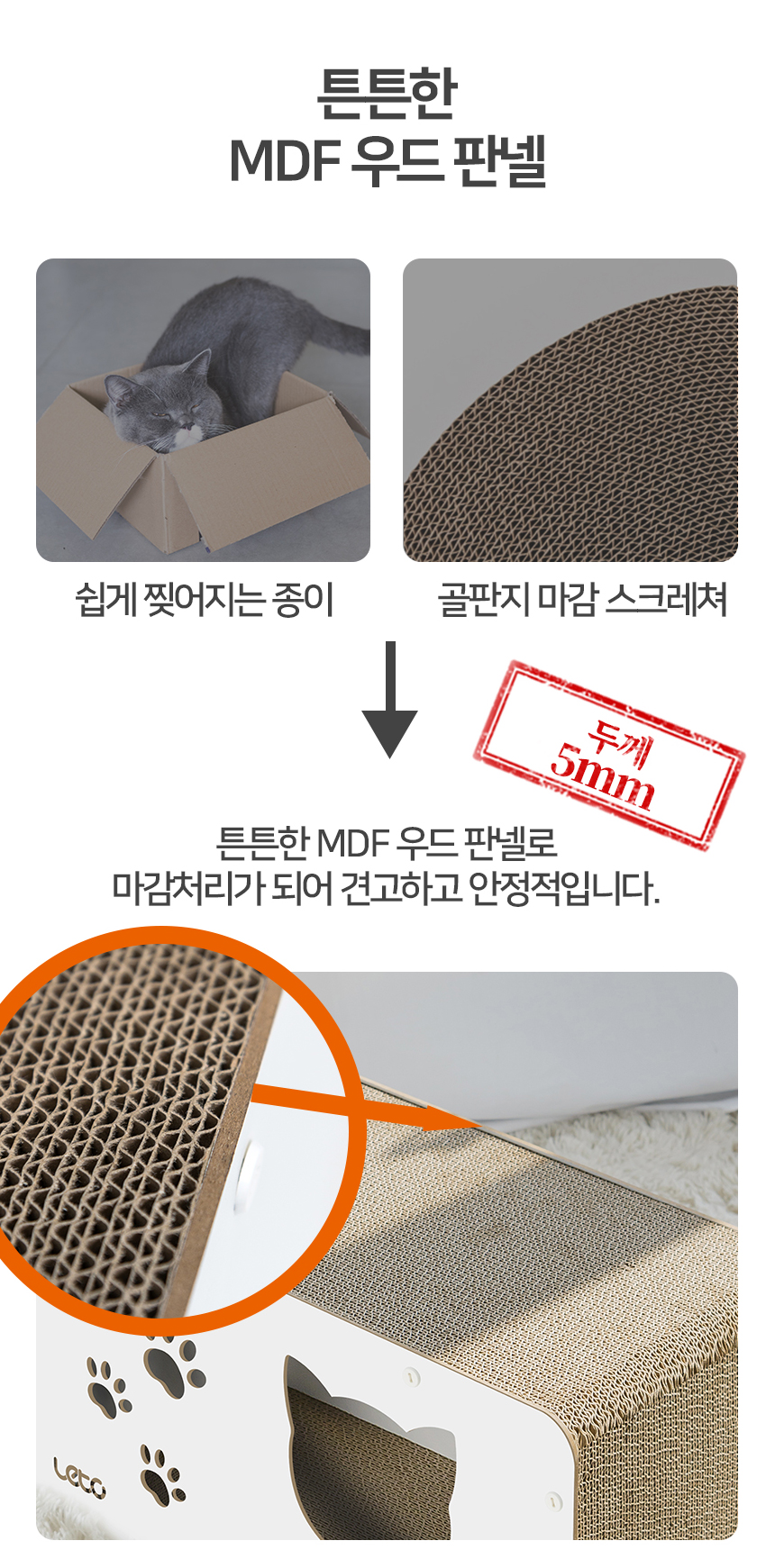 [심쿵펫페어][무료배송] 레토 고양이 스크래쳐 숨숨집 하우스 LCH-H02 9번째