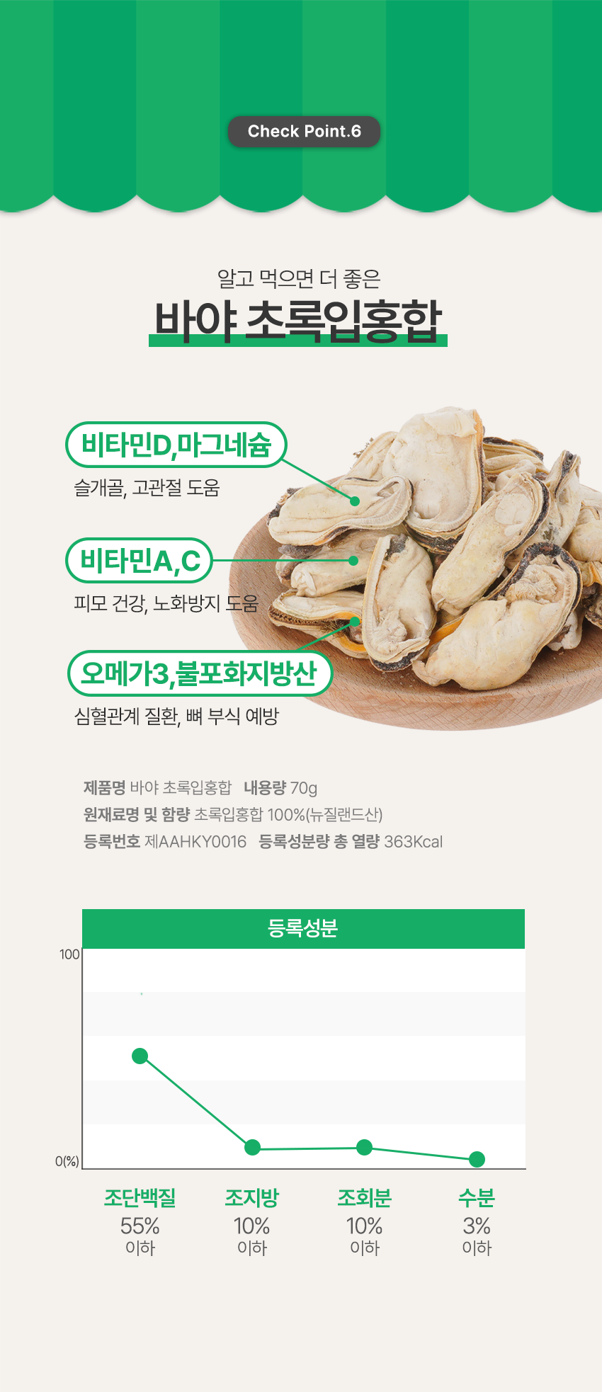 [NEW신상][무료배송] 바야 동결건조 초록입홍합 70g 14번째