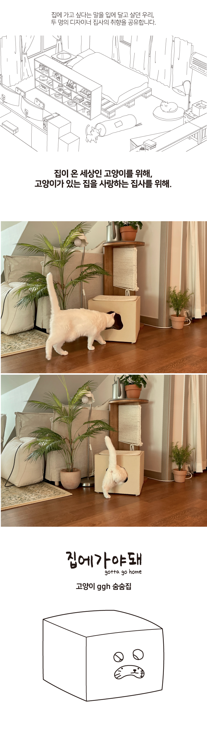 집에가야돼 고양이 ggh 숨숨집 2번째