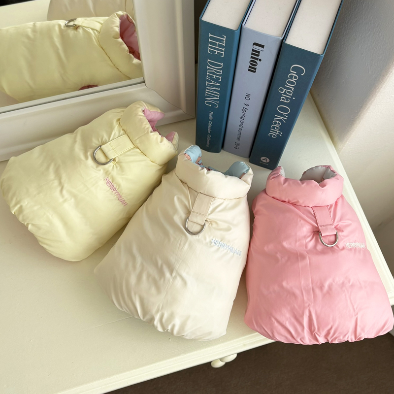 [NEW신상][무료배송] 해피댕댕 리버시블하네스패딩 3종 (화이트,핑크소라) S-2XL 6번째