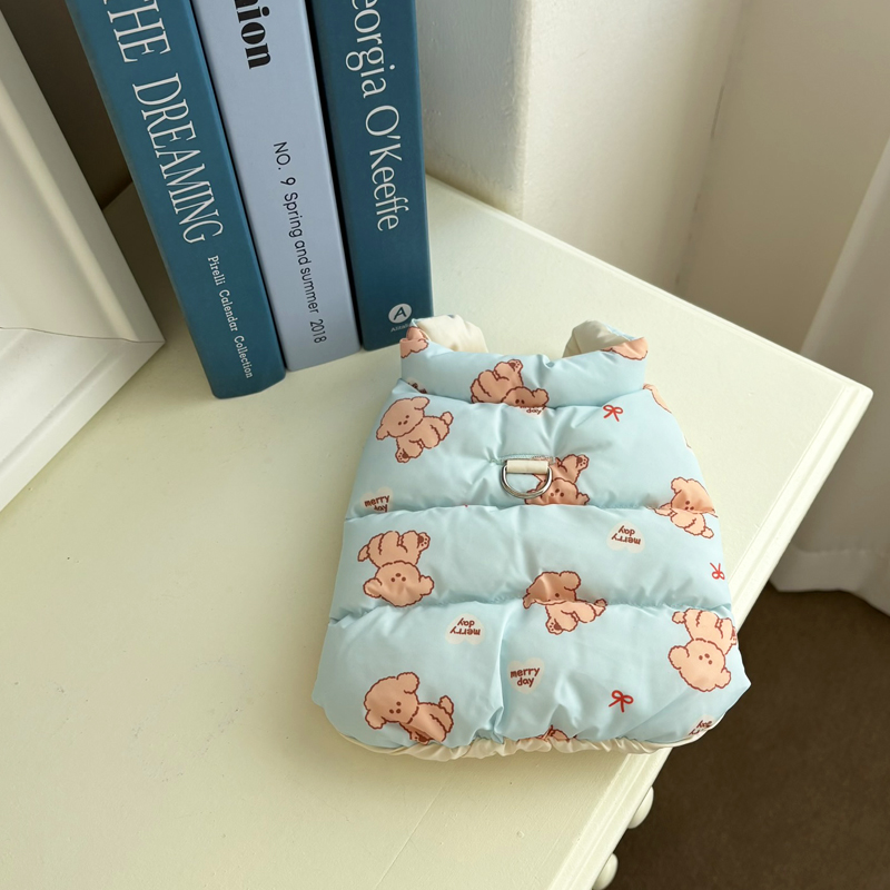 [NEW신상][무료배송] 해피댕댕 리버시블하네스패딩 3종 (화이트,핑크소라) S-2XL 7번째