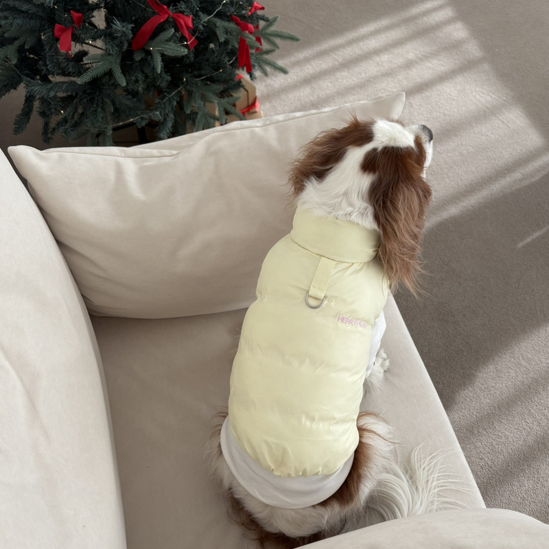 [NEW신상][무료배송] 해피댕댕 리버시블하네스패딩 3종 (화이트,핑크소라) S-2XL 23번째