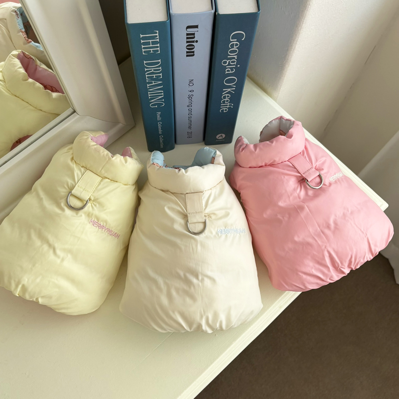 [NEW신상][무료배송] 해피댕댕 리버시블하네스패딩 3종 (화이트,핑크소라) S-2XL 2번째