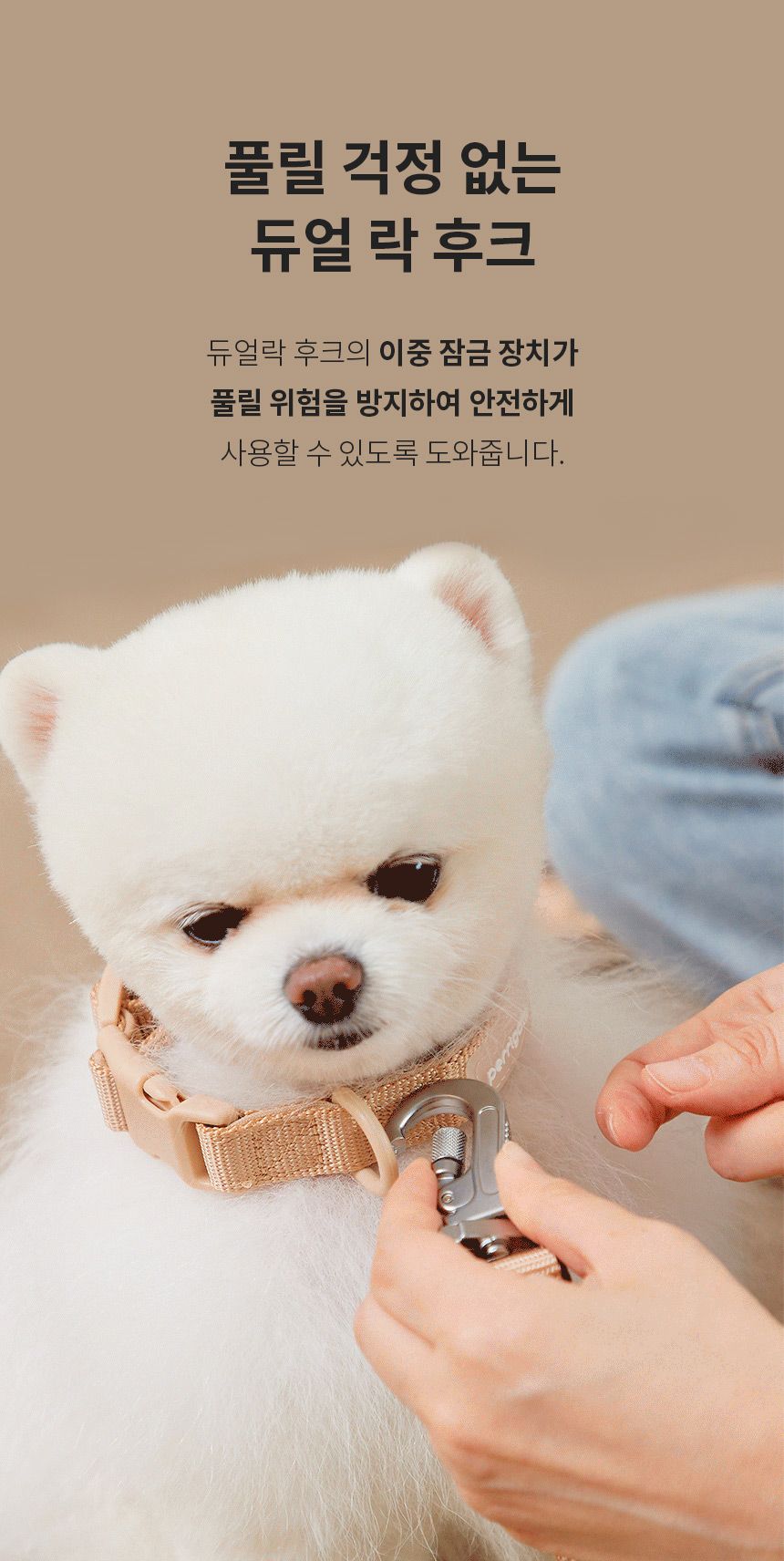 [무료배송] 페리가토 독 세이프 케어프리 리드줄 퍼플/블루/베이지/그레이/그린 8번째