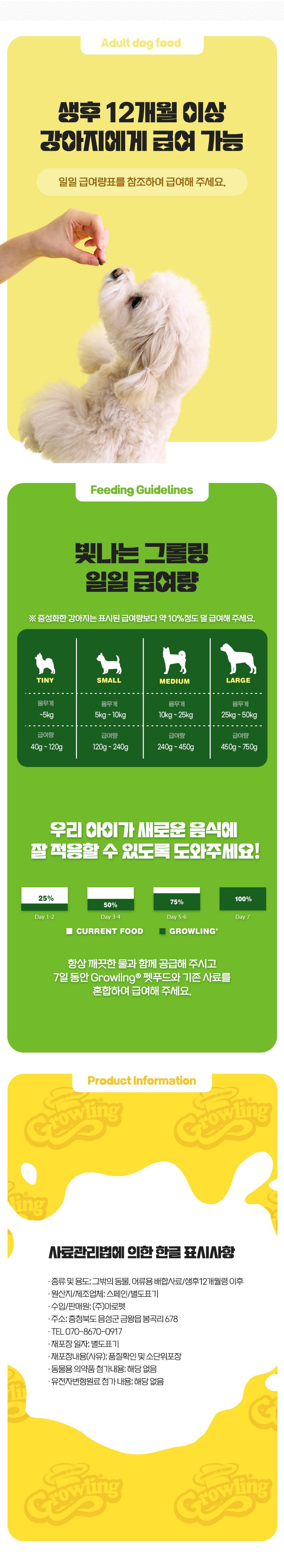 [유통기한임박, 25년3월8일] 그롤링 독 글로우 로우알러지 밀웜&치킨 4.8kg 22번째
