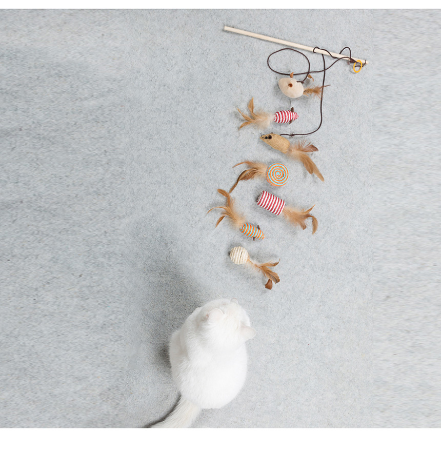 [무료배송] 아서아리 고양이 깃털 낚시대 놀이 장난감 리필 7종 세트 10번째
