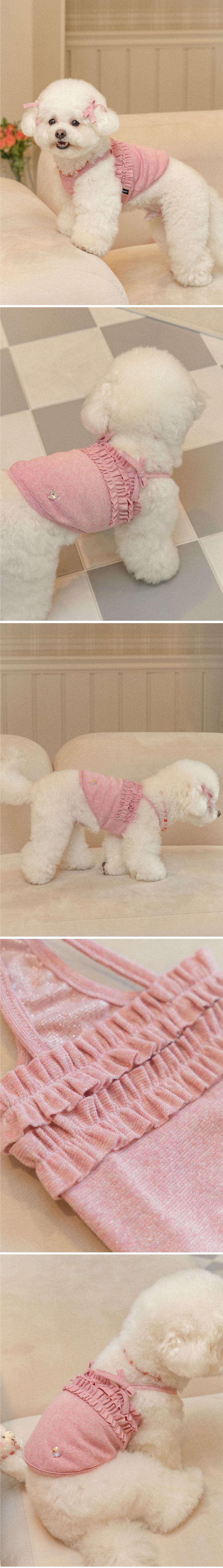 [무료배송] 멜름 글로시 프릴탑 블루/핑크 S-XL 2번째