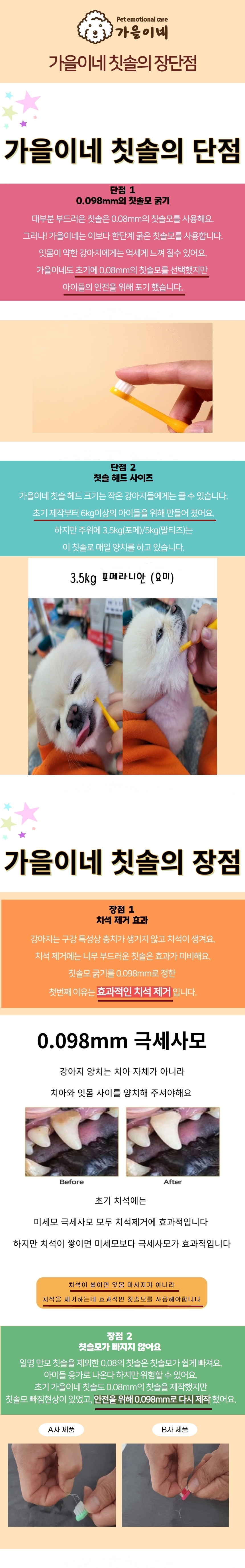 [무료배송] 가을이네 독 둥근모 칫솔 2번째