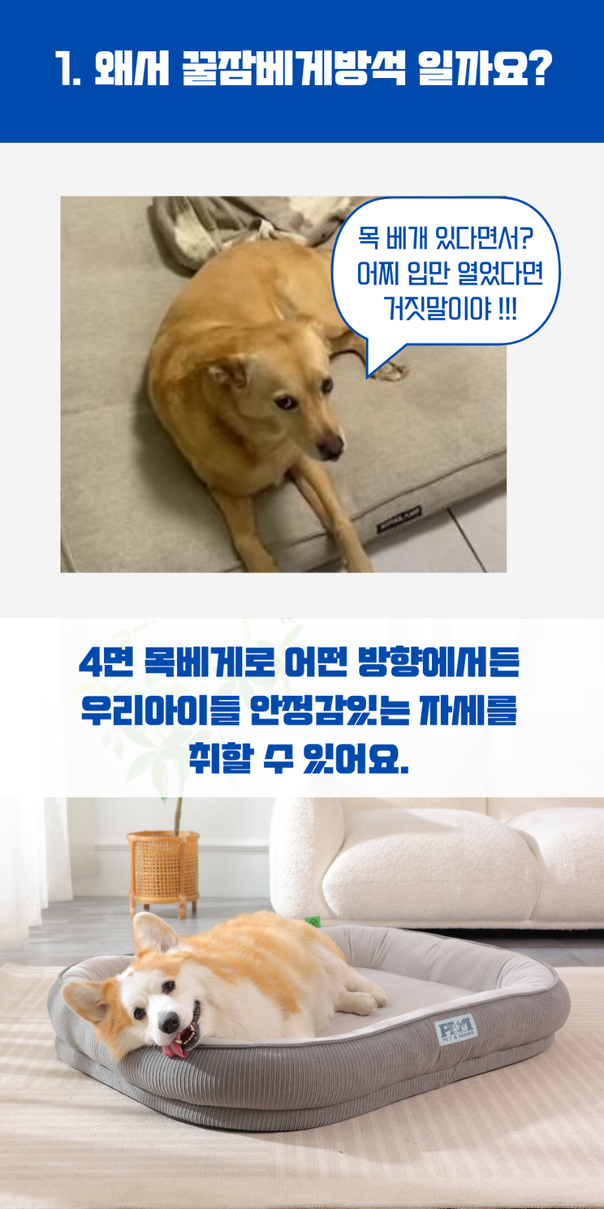 [무료배송] 펫앤마마 마약방석 3종 (그레이/그린/브라운) M~2XL 4번째