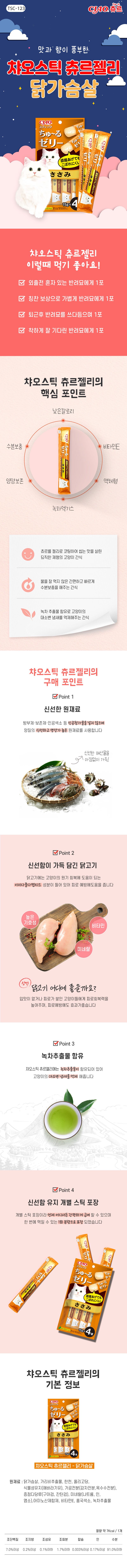 이나바 캣 챠오 츄르 스틱  닭가슴살 15g*4p 1번째