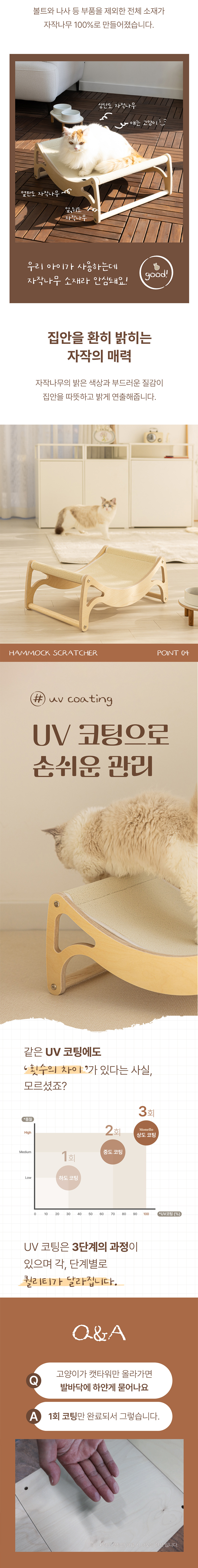 [무료배송] 모넬로 대형 캣 원목 침대 해먹 스크래쳐 (GO24064) 6번째