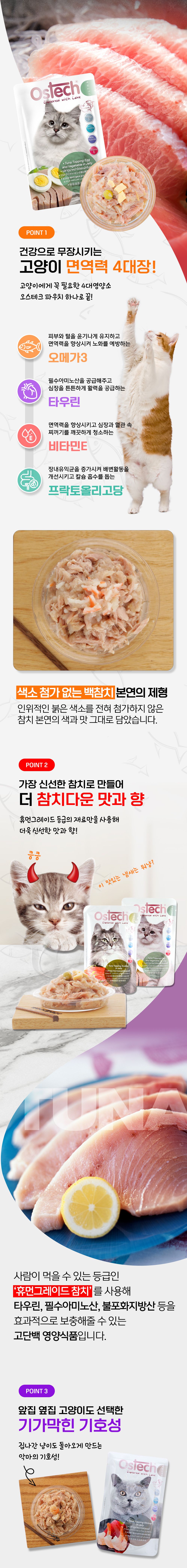 오스테크 캣 울트라 참치 토핑 닭고기 그레이비 파우치 70g 2번째