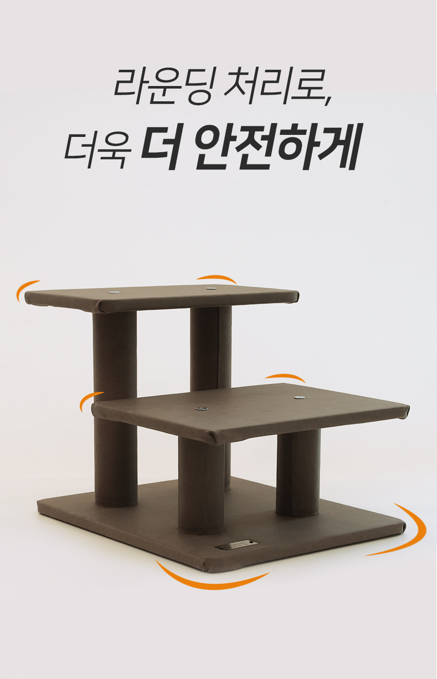 [무료배송] 펫토리아 한탭뚝딱 방수원단 사각 계단 다크그레이 14번째