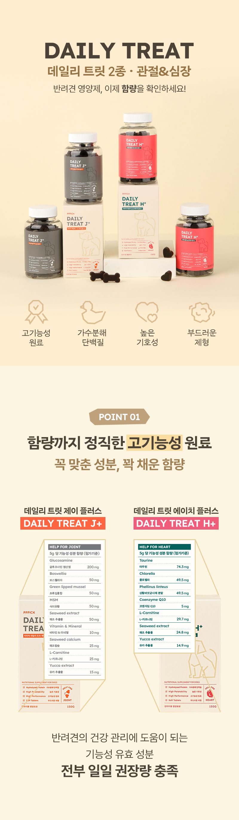 [무료배송] 피피픽 독 데일리 트릿 제이 플러스 관절 150g 3번째